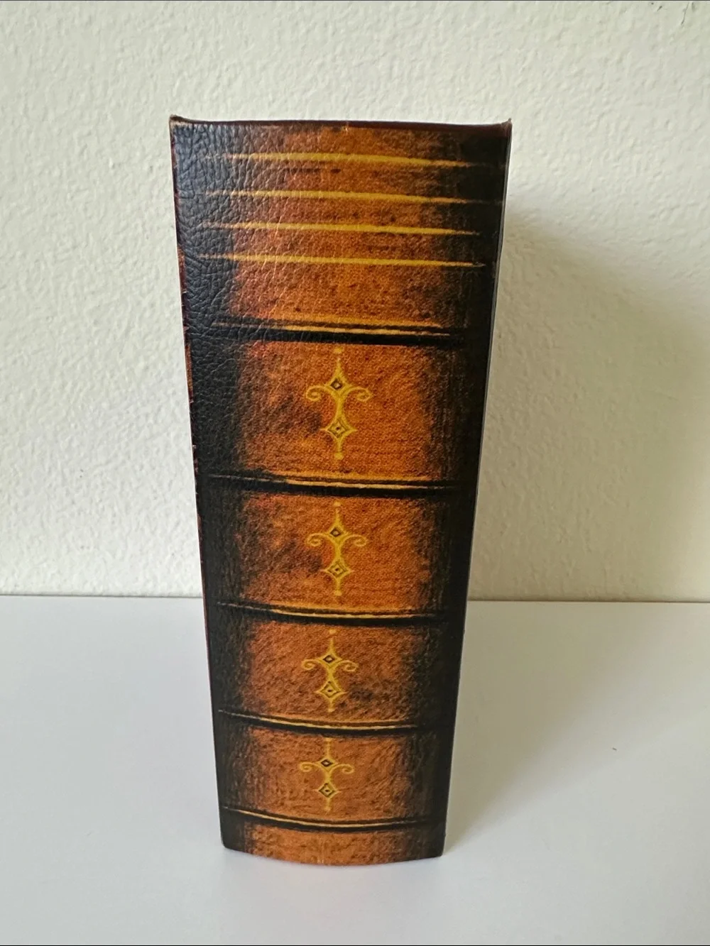 Decorative Faux Book Jewelry Trinket Storage Box Burgundy Lined Interior